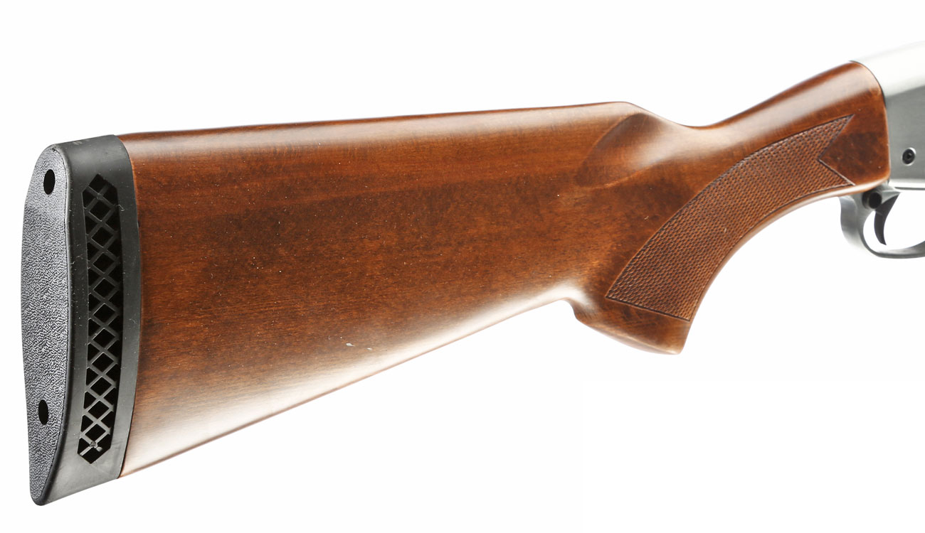Qingliu M870 Long-Type Shotgun Vollmetall Echtholz Springer 6mm BB silber Bild 8
