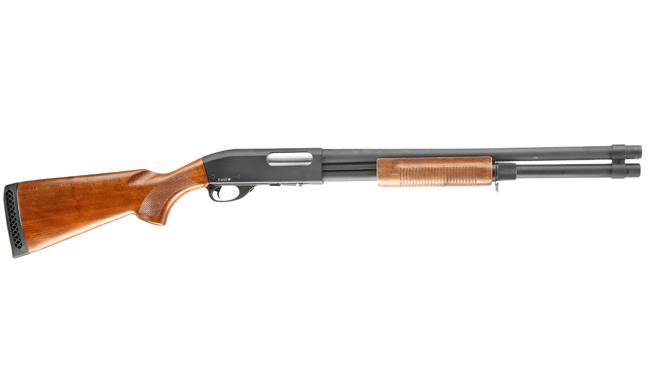 Qingliu M870 Long-Type Shotgun Vollmetall Echtholz Springer 6mm BB schwarz Bild 2
