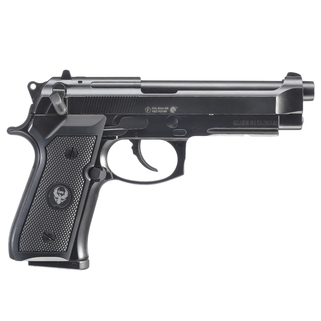 HFC M92A1 Airsoftpistole Vollmetall GBB 6mm BB schwarz inkl. Pistolenkoffer Bild 3