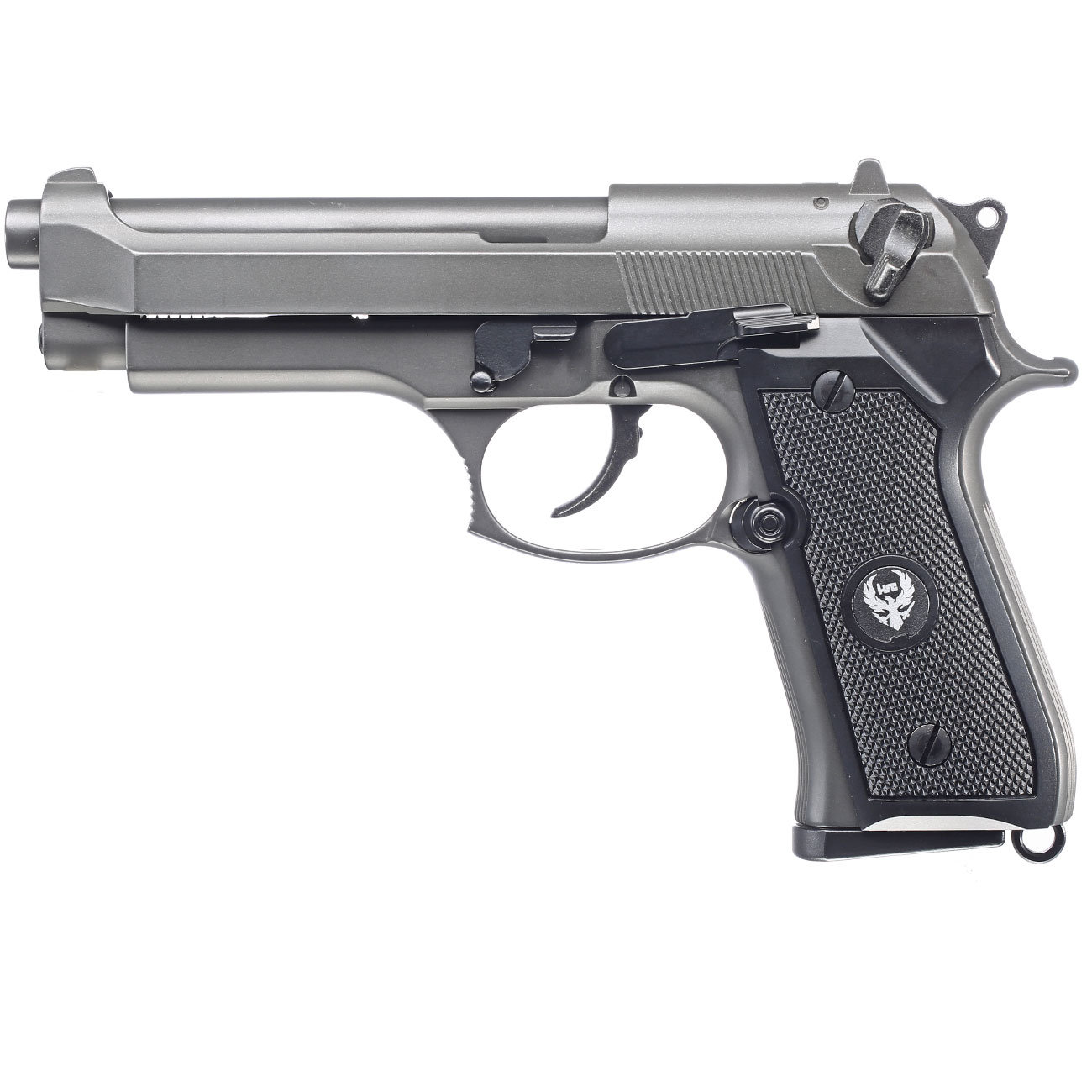 HFC M92A1 Airsoftpistole Vollmetall GBB 6mm BB grau inkl. Pistolenkoffer Bild 1
