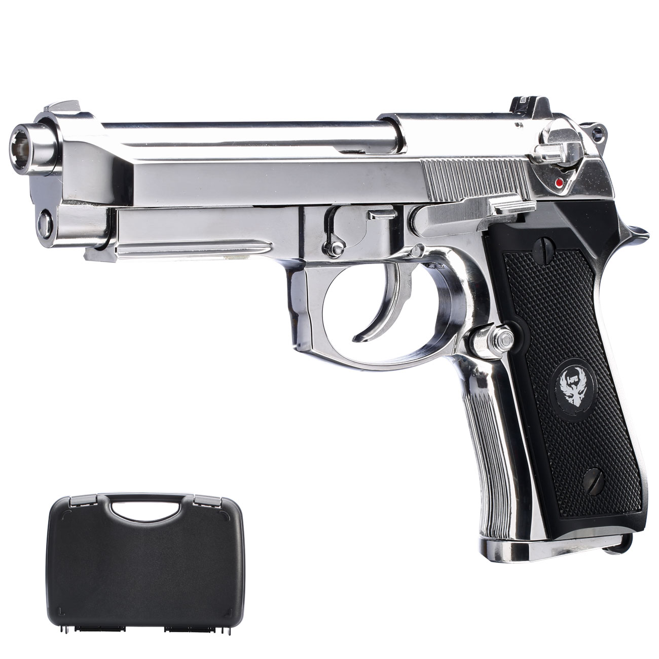 Ersatzteileset HFC M92A1 Vollmetall GBB 6mm BB chrom inkl. Pistolenkoffer