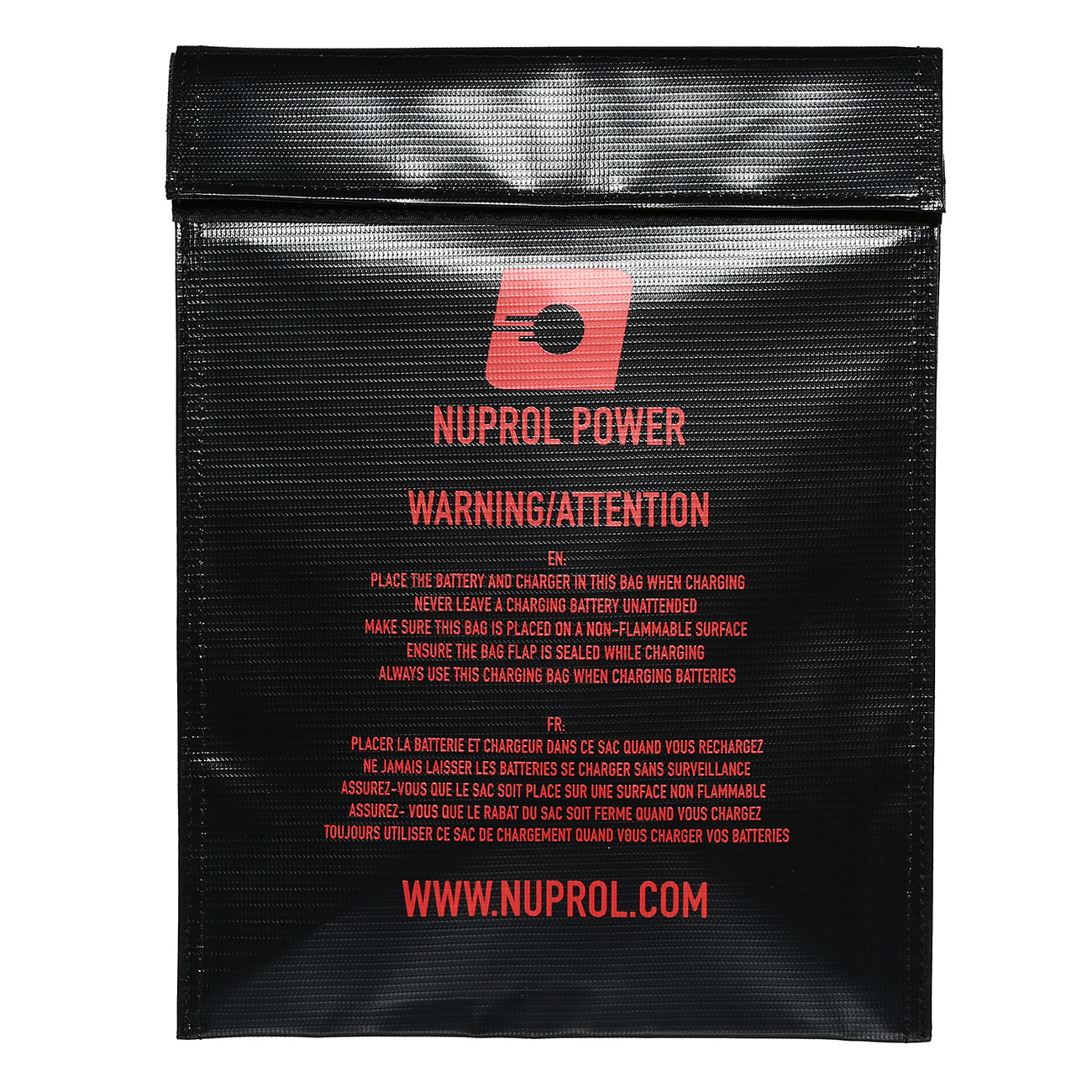 Nuprol LiPo Safety Bag Large 23 x 30cm Feuerfeste Sicherheitstasche schwarz Bild 2