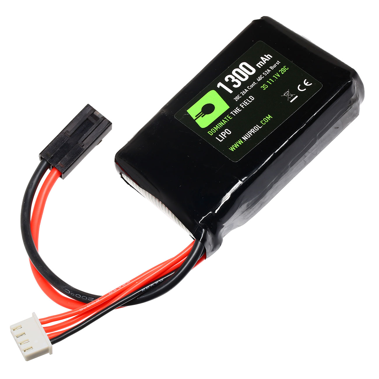 Nuprol Power Series LiPo Akku 11,1V 1300mAh 20C / 40C AN/PEQ-15 Type m. Mini-Tam Anschluss