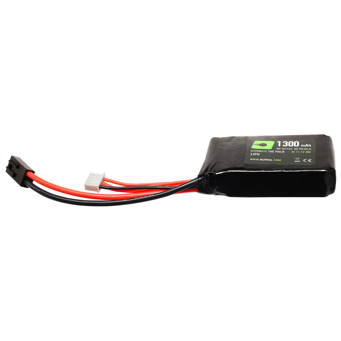 Nuprol Power Series LiPo Akku 11,1V 1300mAh 20C / 40C AN/PEQ-15 Type m. Mini-Tam Anschluss Bild 1