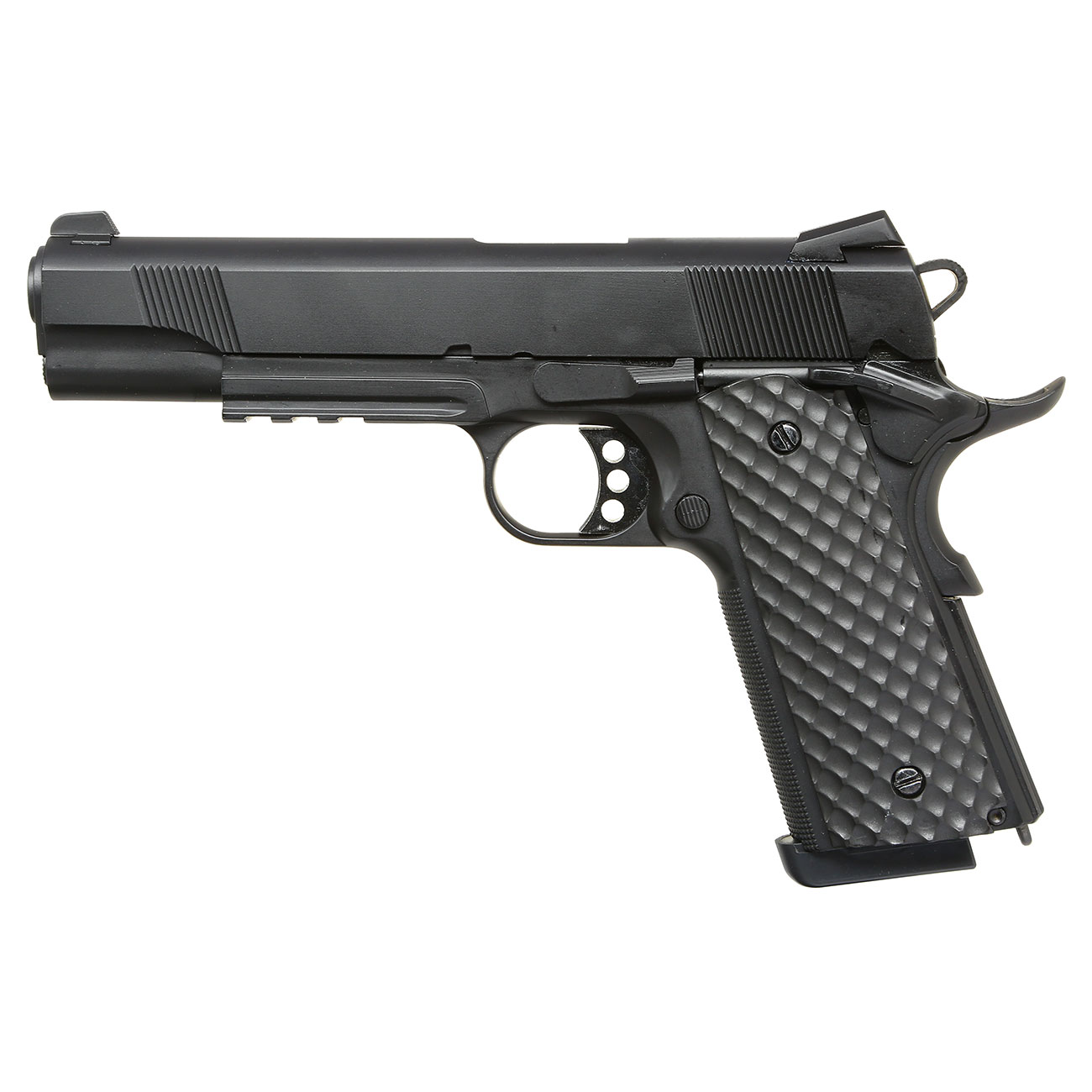 Nuprol Raven M1911 MEU Railed Vollmetall GBB 6mm BB schwarz Bild 1