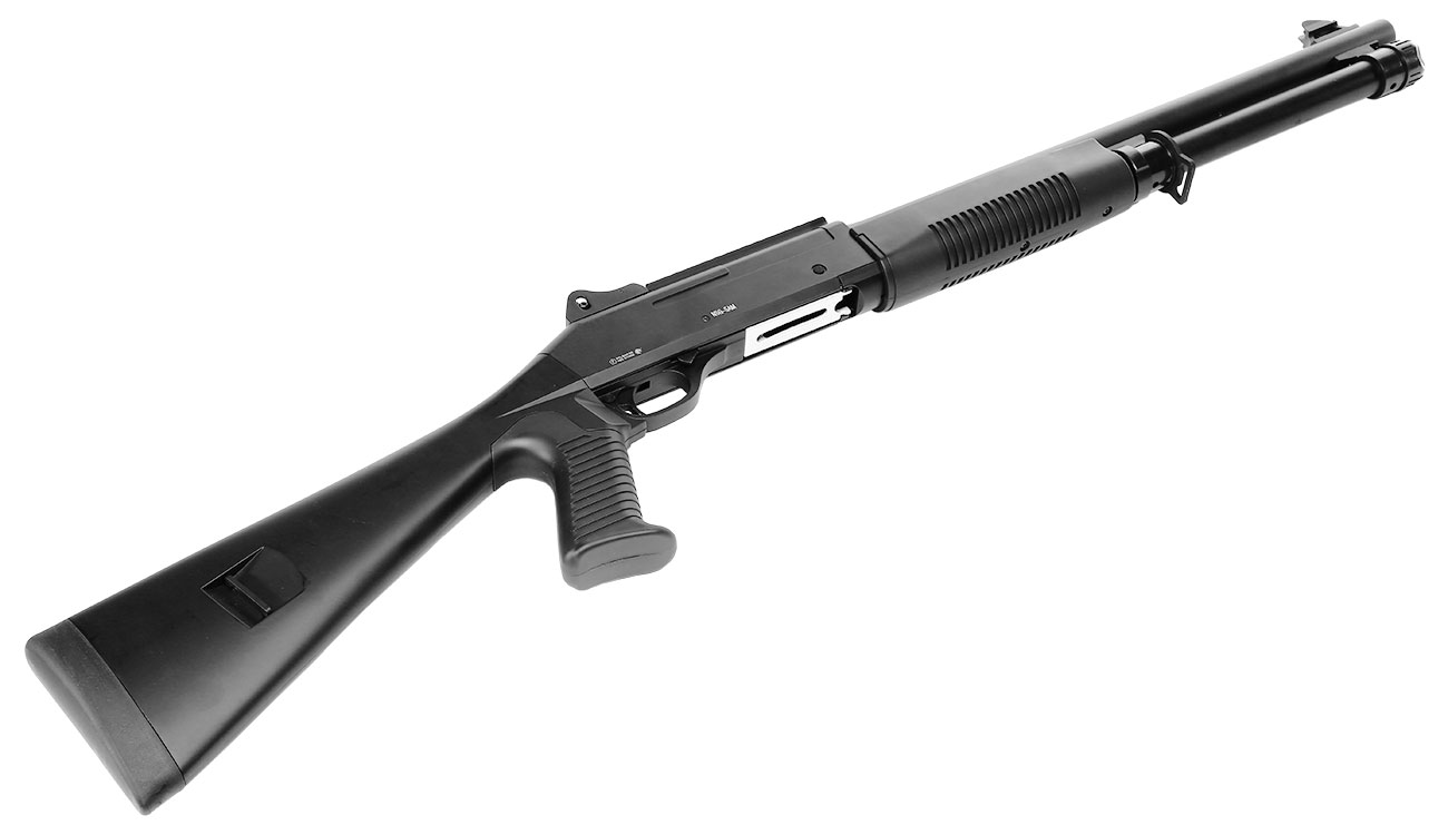 Nuprol Sierra Storm Alpha Tri-Barrel Shotgun Full Stock Vollmetall Springer 6mm BB schwarz Bild 4