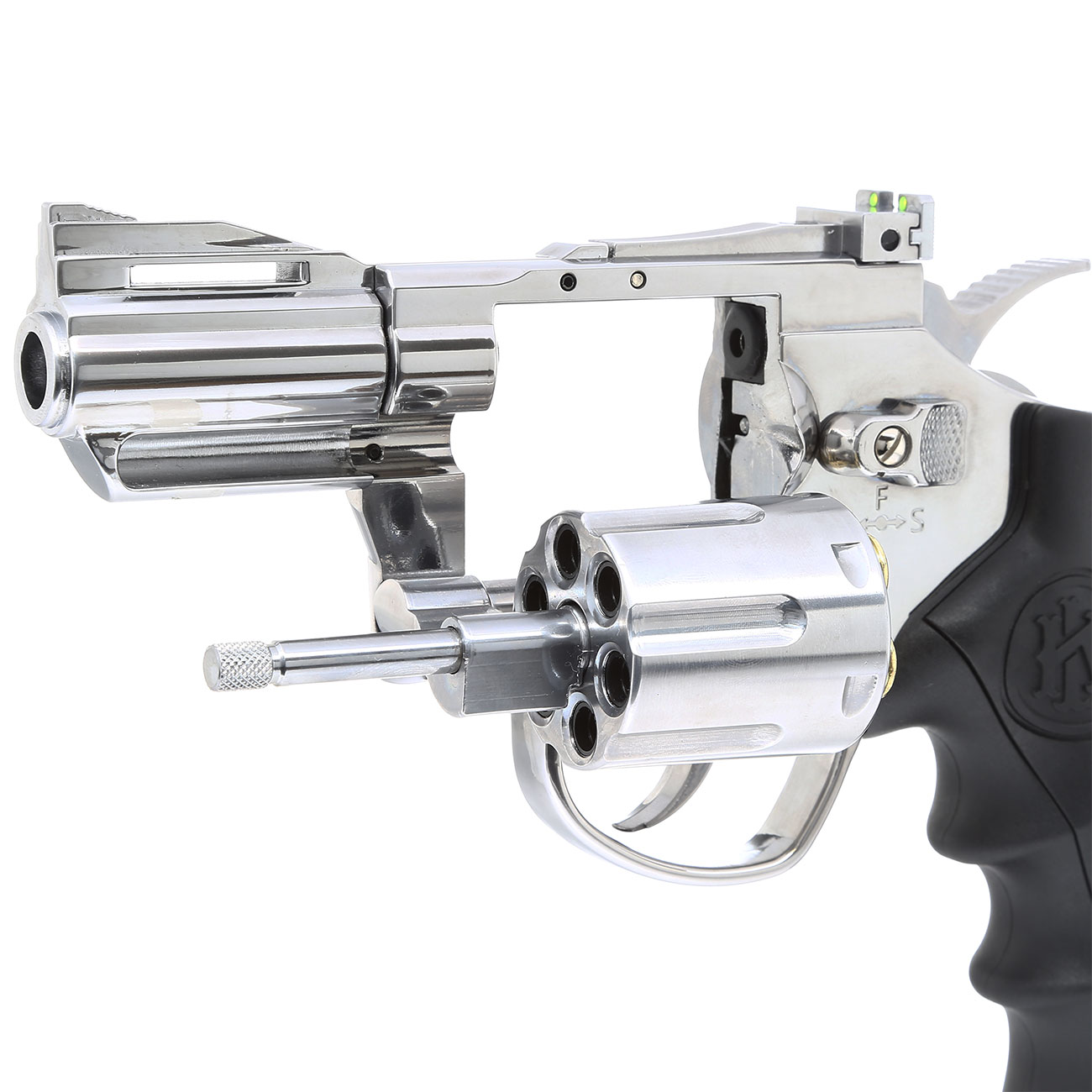 KLI Titan 2,5 Zoll Revolver Vollmetall CO2 6mm BB Chrome-Finish Bild 5