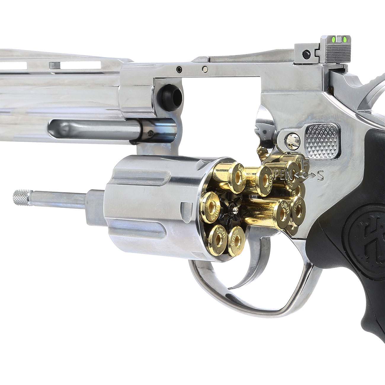 KLI Titan 4 Zoll Revolver Vollmetall CO2 6mm BB Chrome-Finish Bild 4