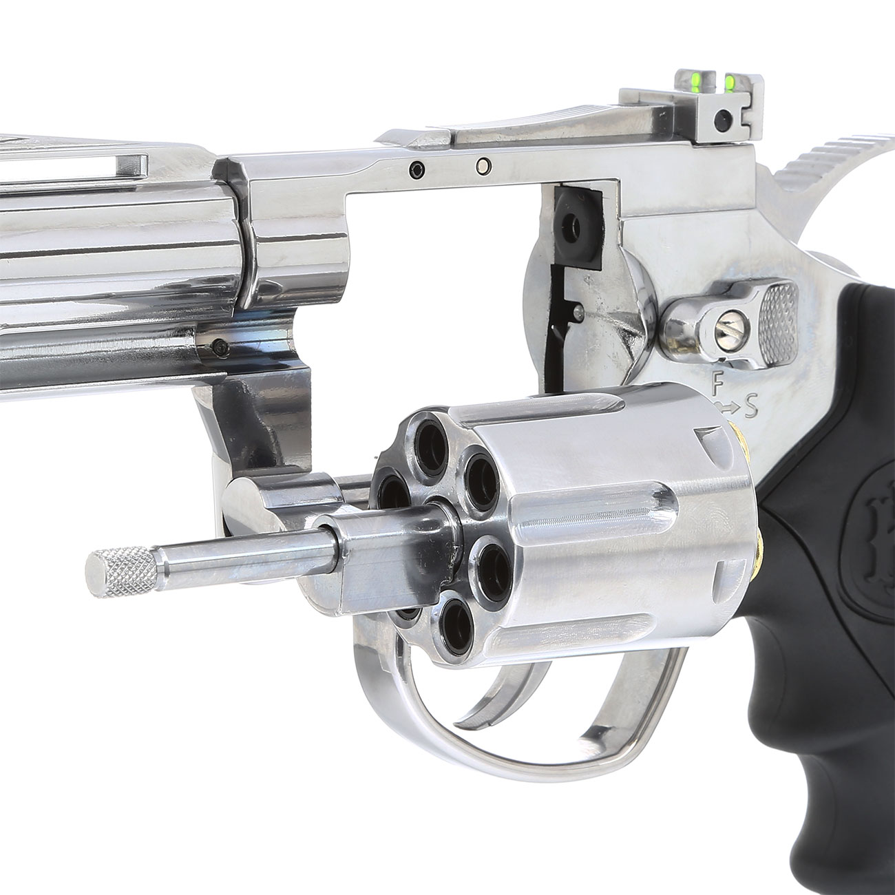 KLI Titan 4 Zoll Revolver Vollmetall CO2 6mm BB Chrome-Finish Bild 5
