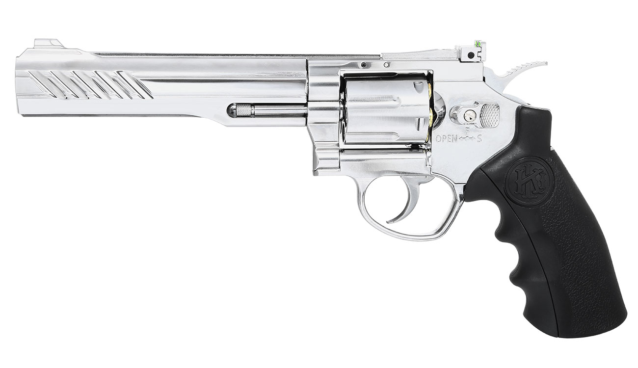 KLI Titan 6 Zoll Revolver Vollmetall CO2 6mm BB Chrome-Finish Bild 1