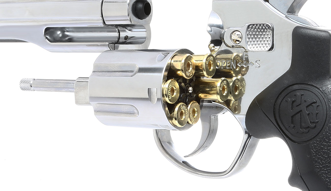 KLI Titan 6 Zoll Revolver Vollmetall CO2 6mm BB Chrome-Finish Bild 4