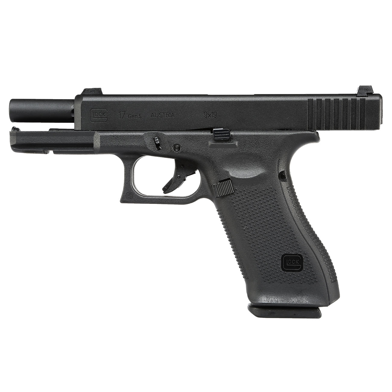 Glock 17 Gen. 5 Airsoft mit Metallschlitten GBB 6mm BB schwarz Bild 2