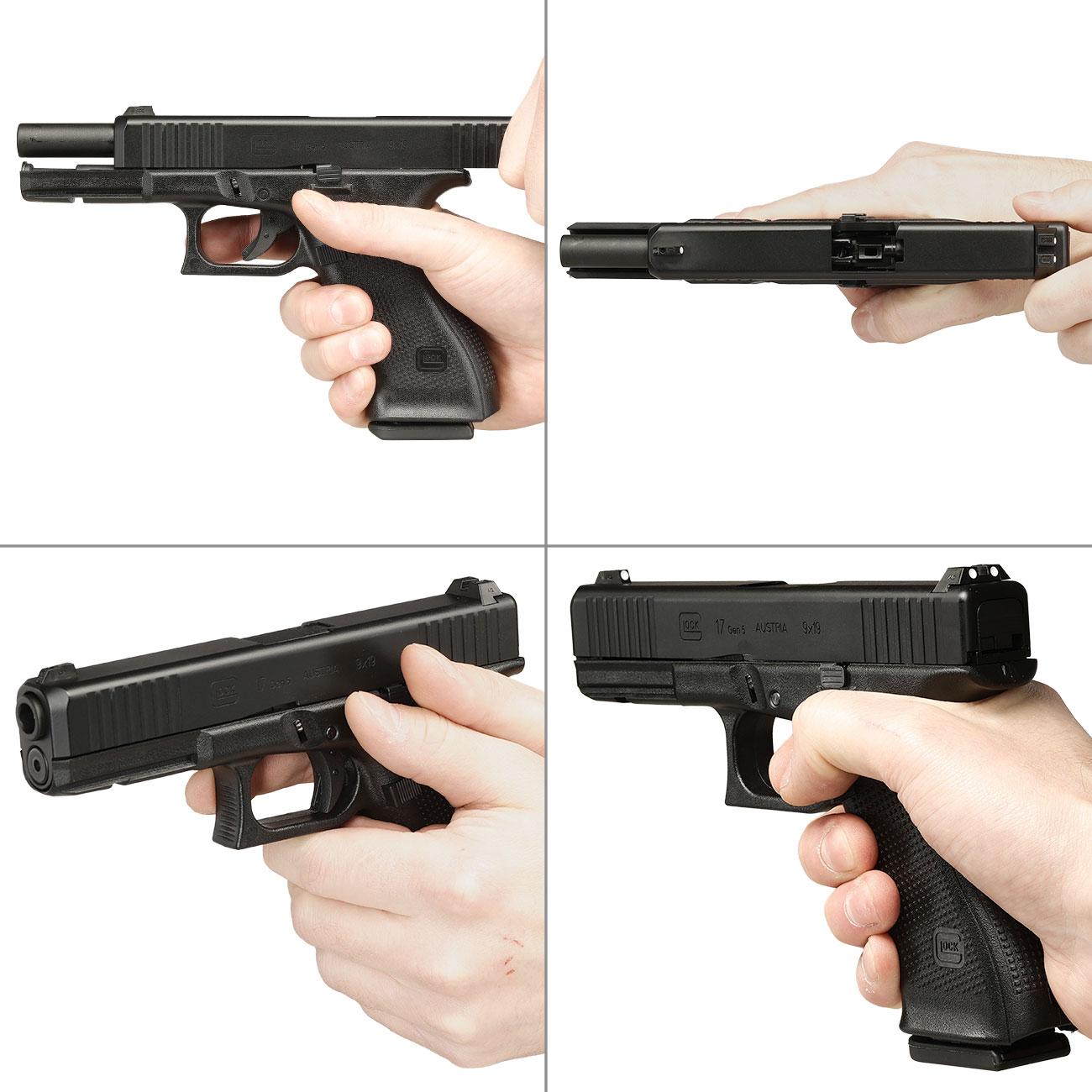 Glock 17 Gen. 5 Airsoft mit Metallschlitten GBB 6mm BB schwarz Bild 7