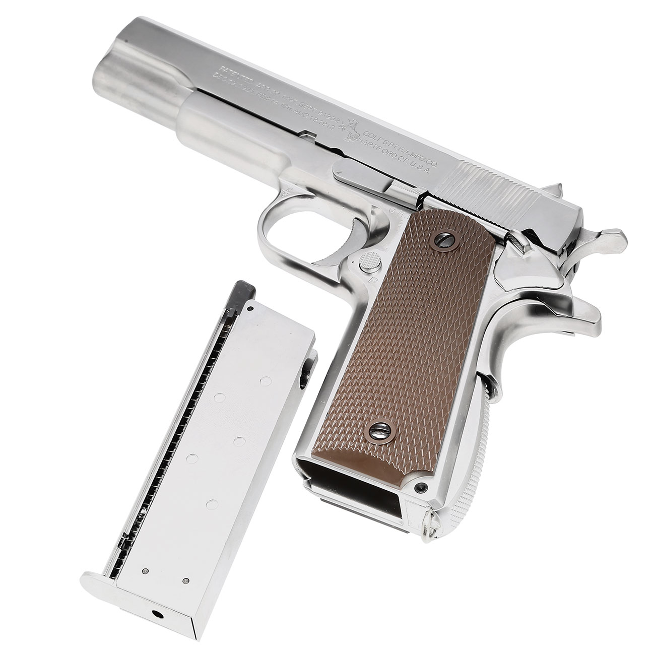 Cybergun / AWC Colt M1911A1 Vollmetall GBB 6mm BB silber Bild 6