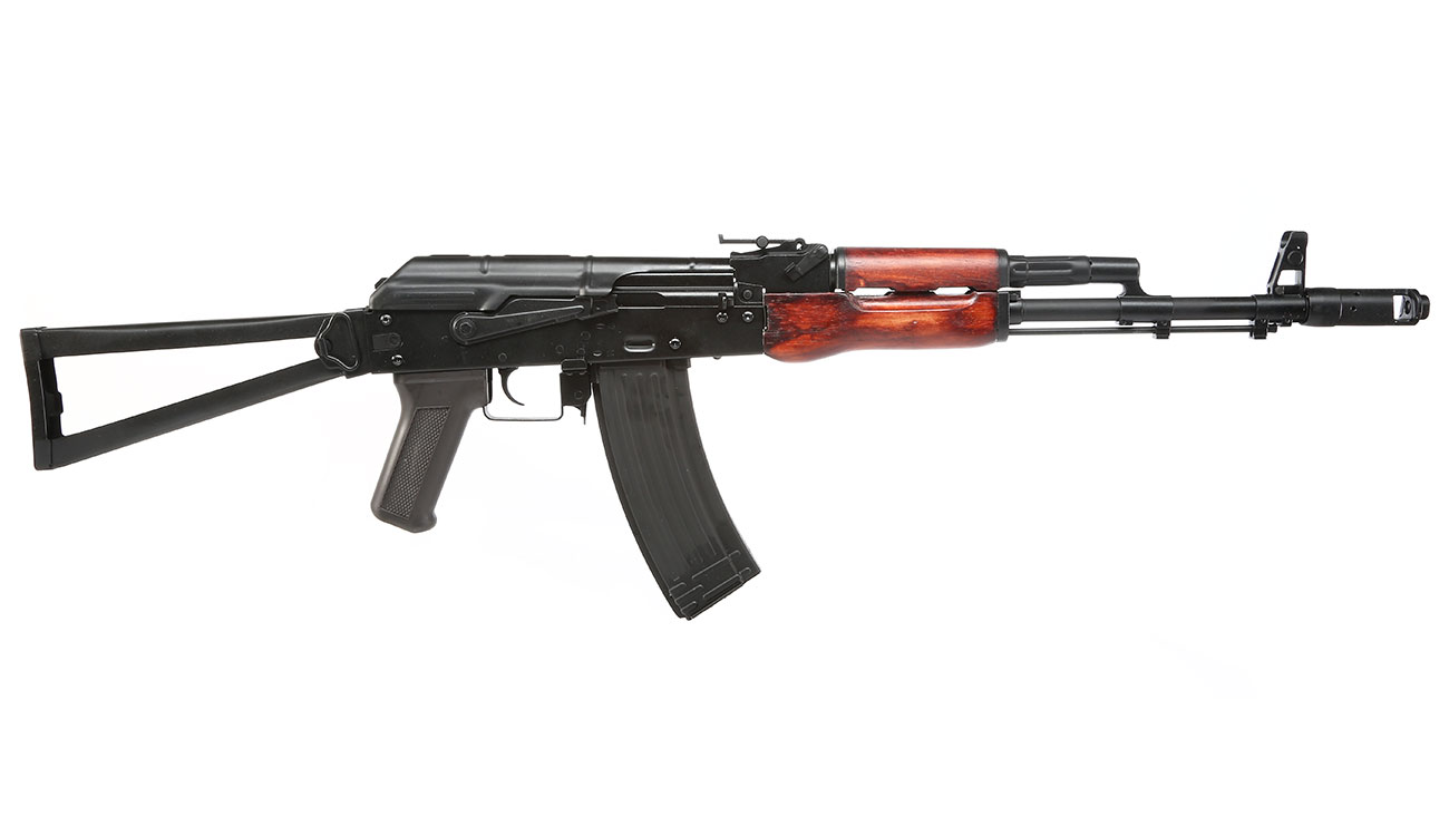 APS AKS-74 Vollmetall Echtholz BlowBack S-AEG 6mm BB schwarz Bild 2