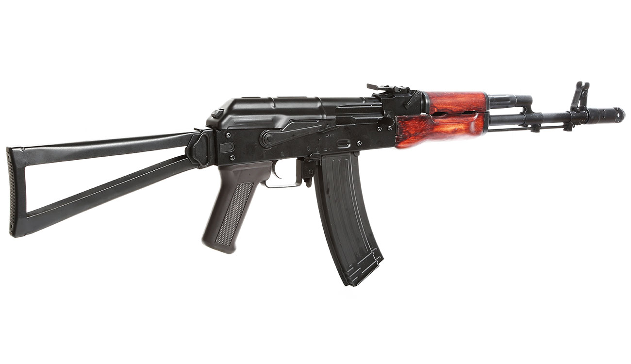 APS AKS-74 Vollmetall Echtholz BlowBack S-AEG 6mm BB schwarz Bild 3