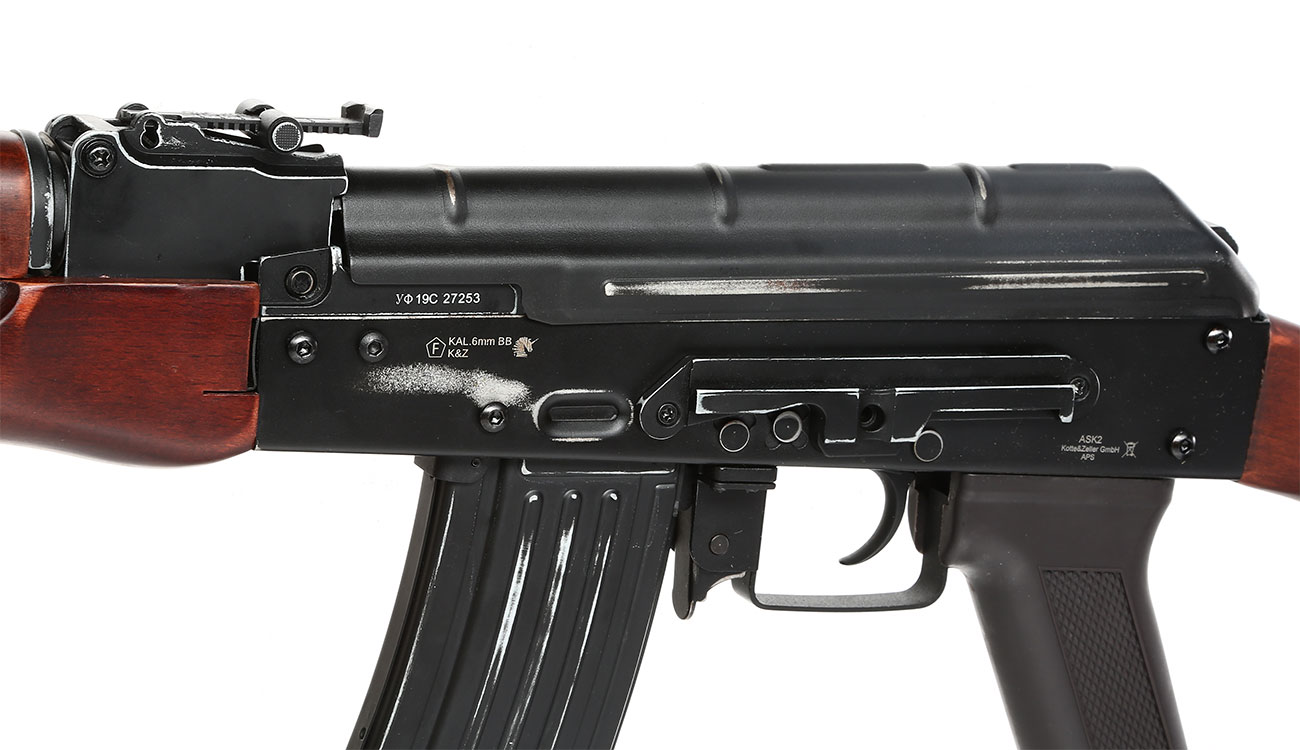 APS AK-74 Vollmetall Echtholz BlowBack S-AEG 6mm BB schwarz - Used Look Edition Bild 1