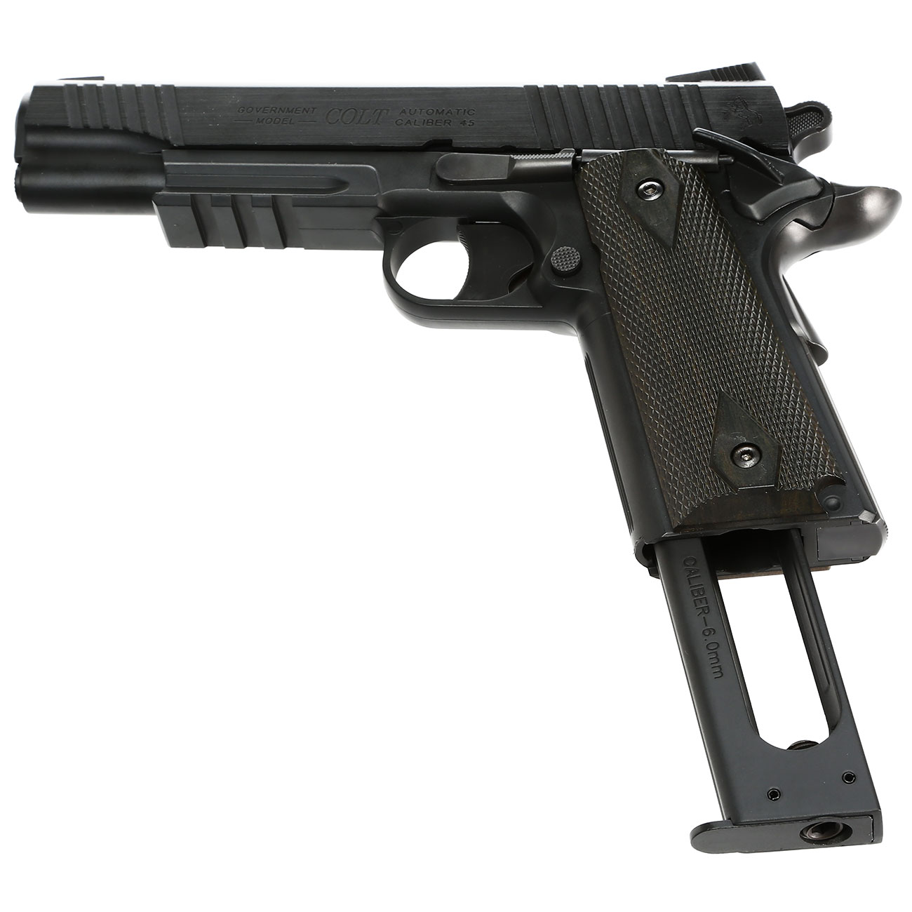 Cybergun Colt 1911 Rail Gun mit Metallschlitten CO2 NBB 6mm BB schwarz
