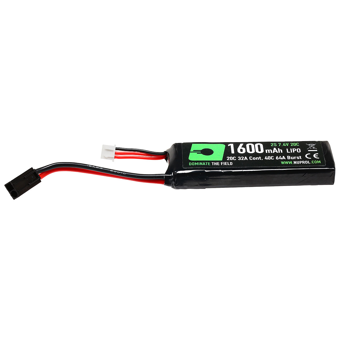 Nuprol Power Series LiPo Akku 7,4V 1600mAh 20C / 40C Small-Type m. Mini-Tam Anschluss Bild 1