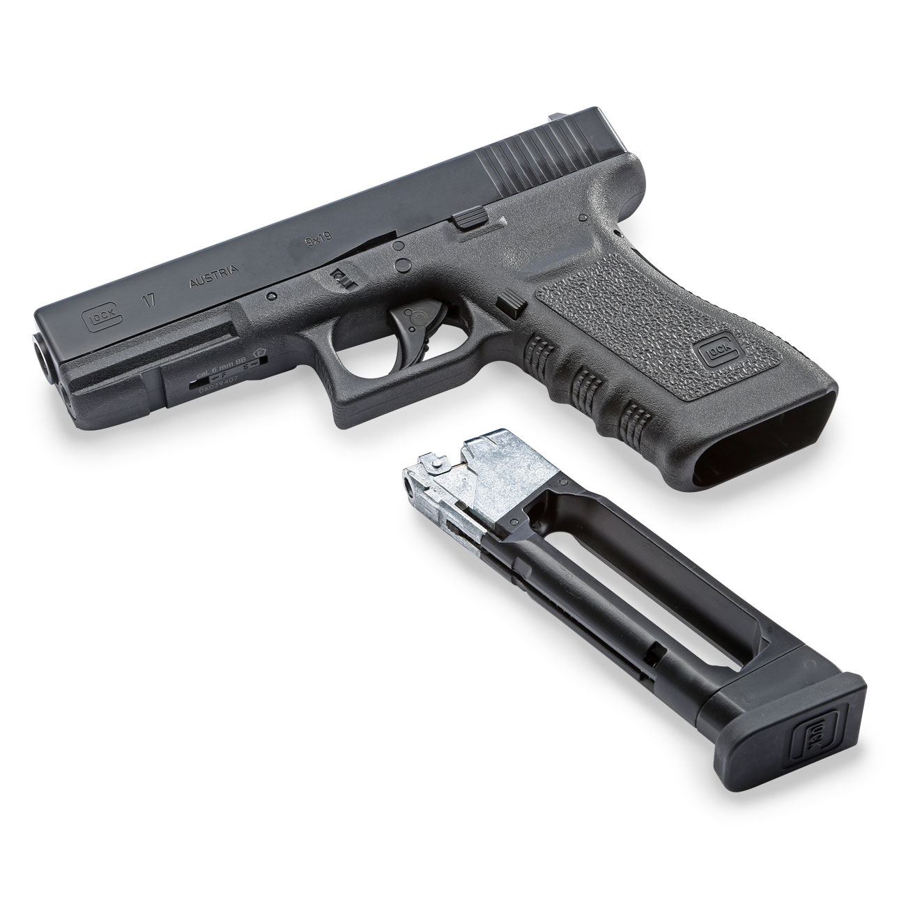 Glock 17 Gen. 3 Airsoft mit Metallschlitten CO2 BlowBack 6mm BB schwarz Bild 6