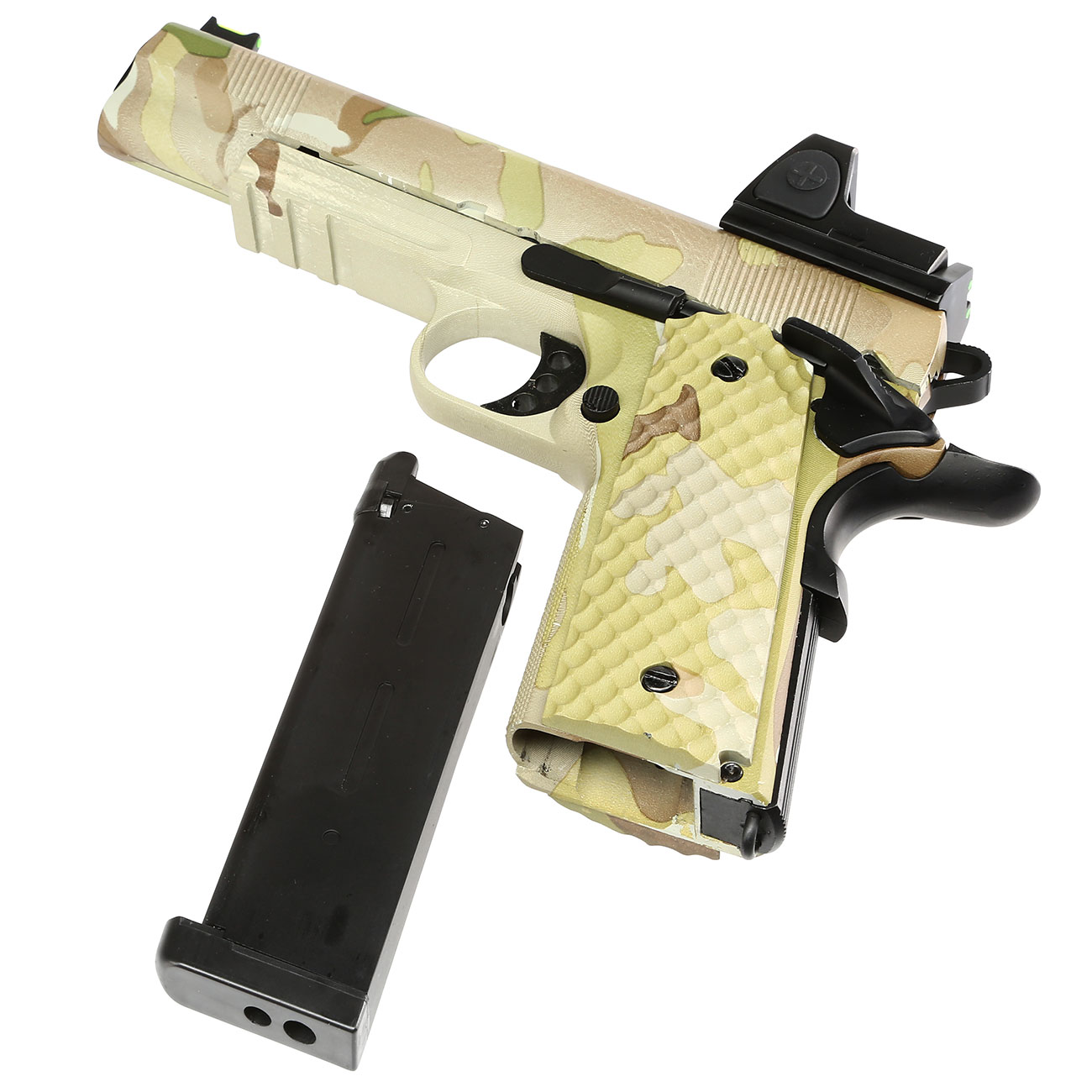 Nuprol Raven M1911 MEU mit HD5141 LPZ Vollmetall GBB 6mm BB MC-Camo Bild 1