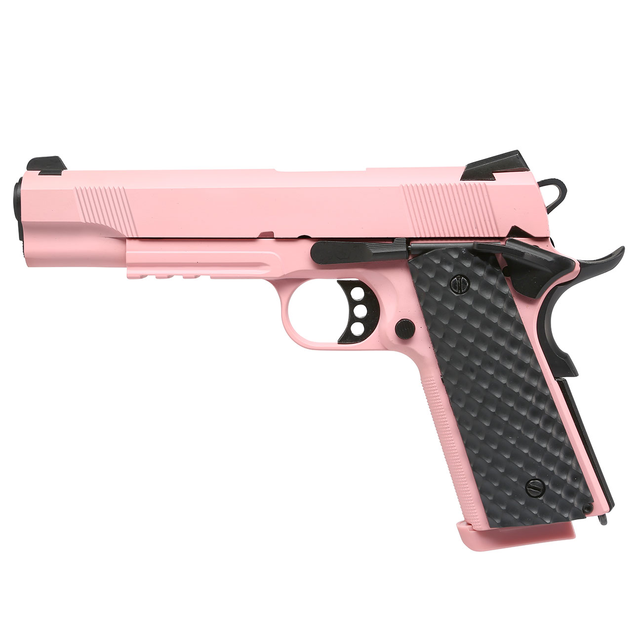 Nuprol Raven M1911 MEU Railed Vollmetall GBB 6mm BB pink Bild 1