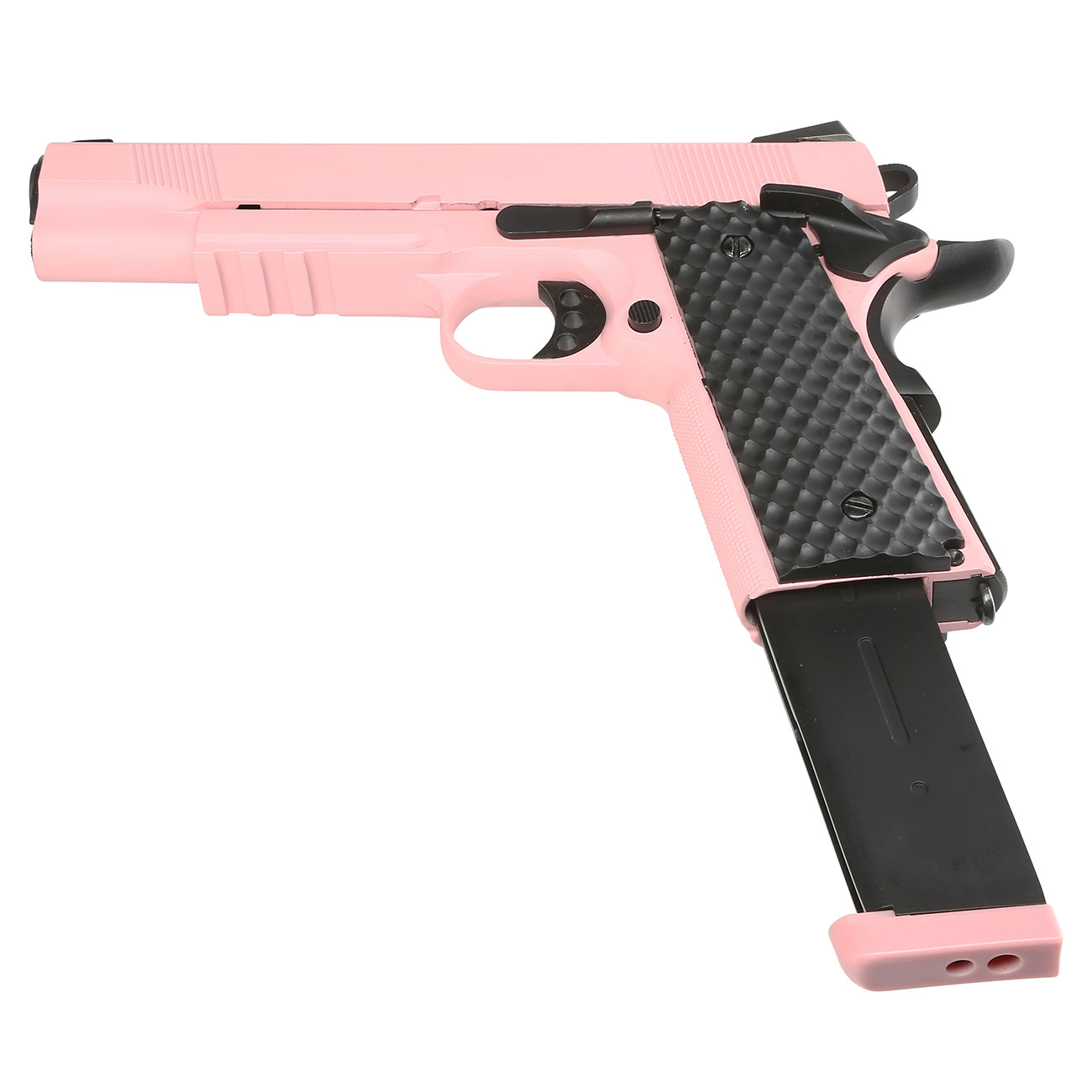 Nuprol Raven M1911 MEU Railed Vollmetall GBB 6mm BB pink Bild 5