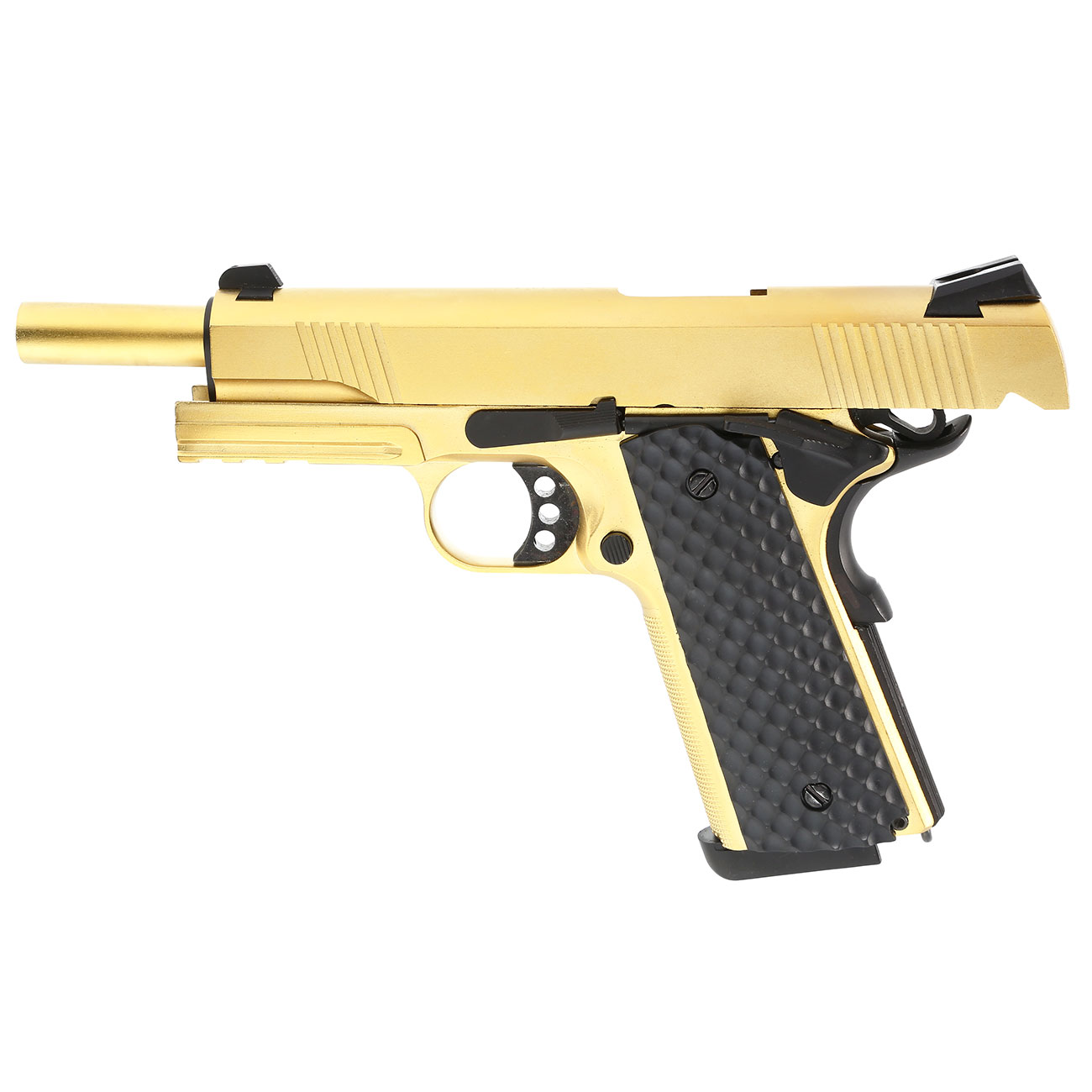 Nuprol Raven M1911 MEU Railed Vollmetall GBB 6mm BB gold Bild 1