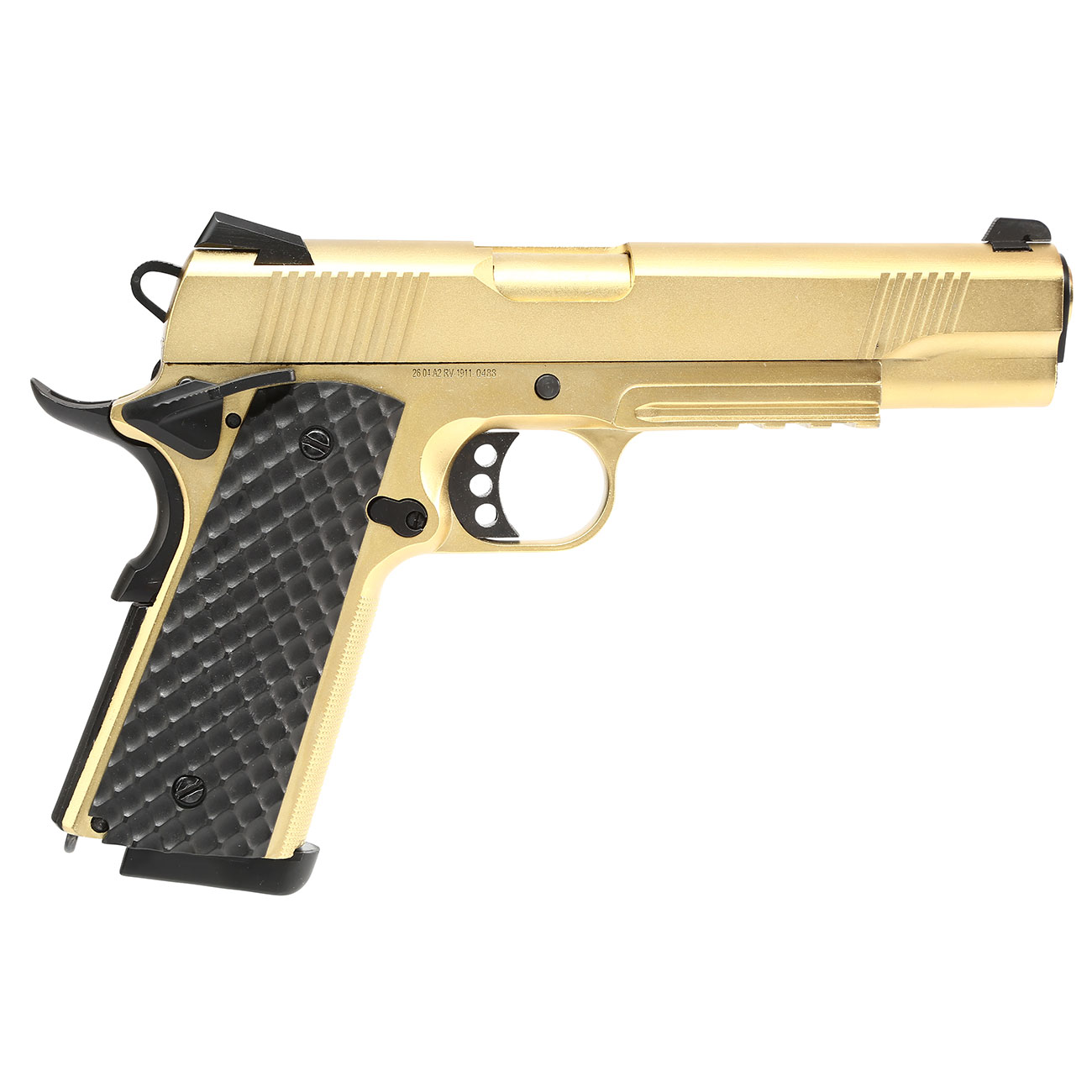 Nuprol Raven M1911 MEU Railed Vollmetall GBB 6mm BB gold Bild 1