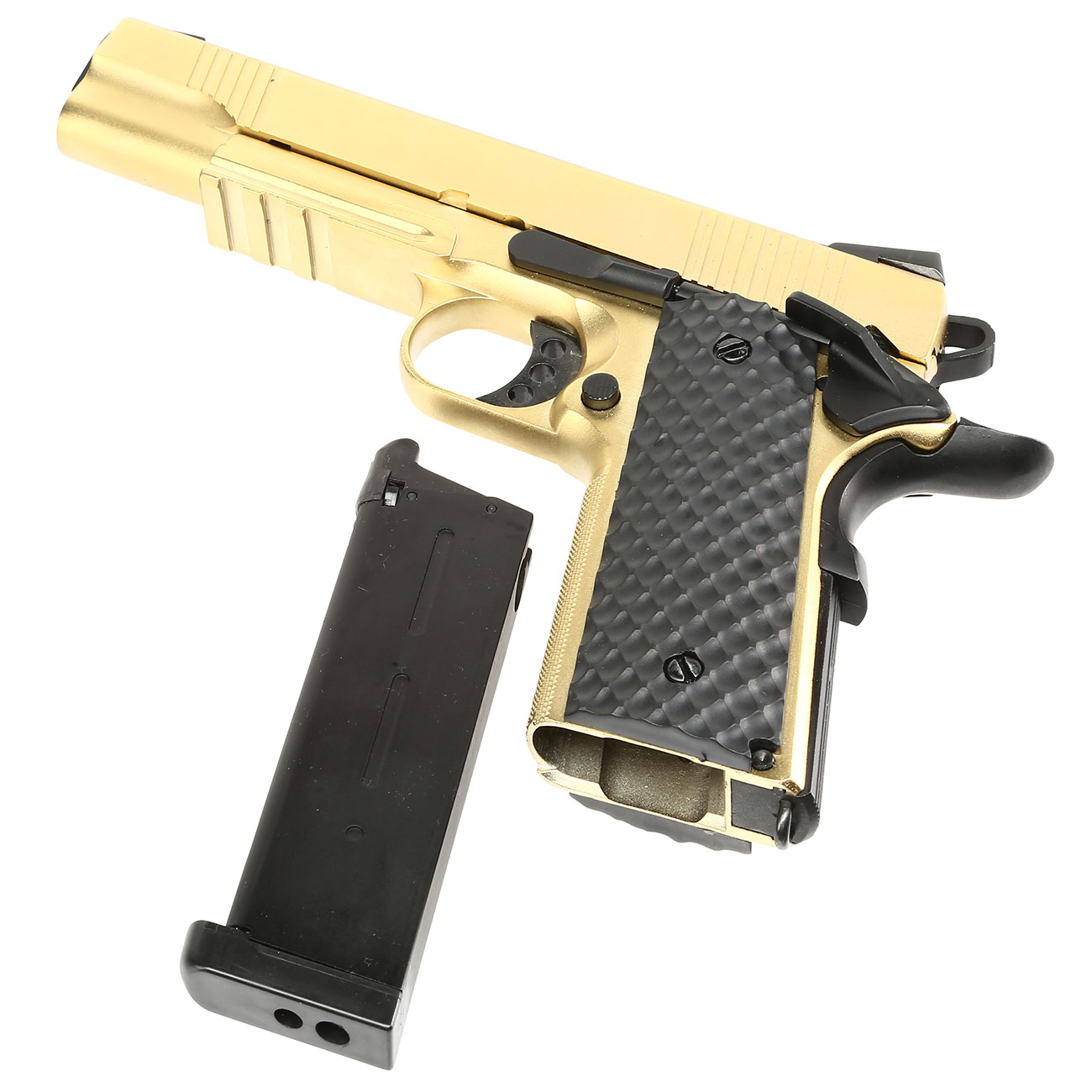 Nuprol Raven M1911 MEU Railed Vollmetall GBB 6mm BB gold Bild 1