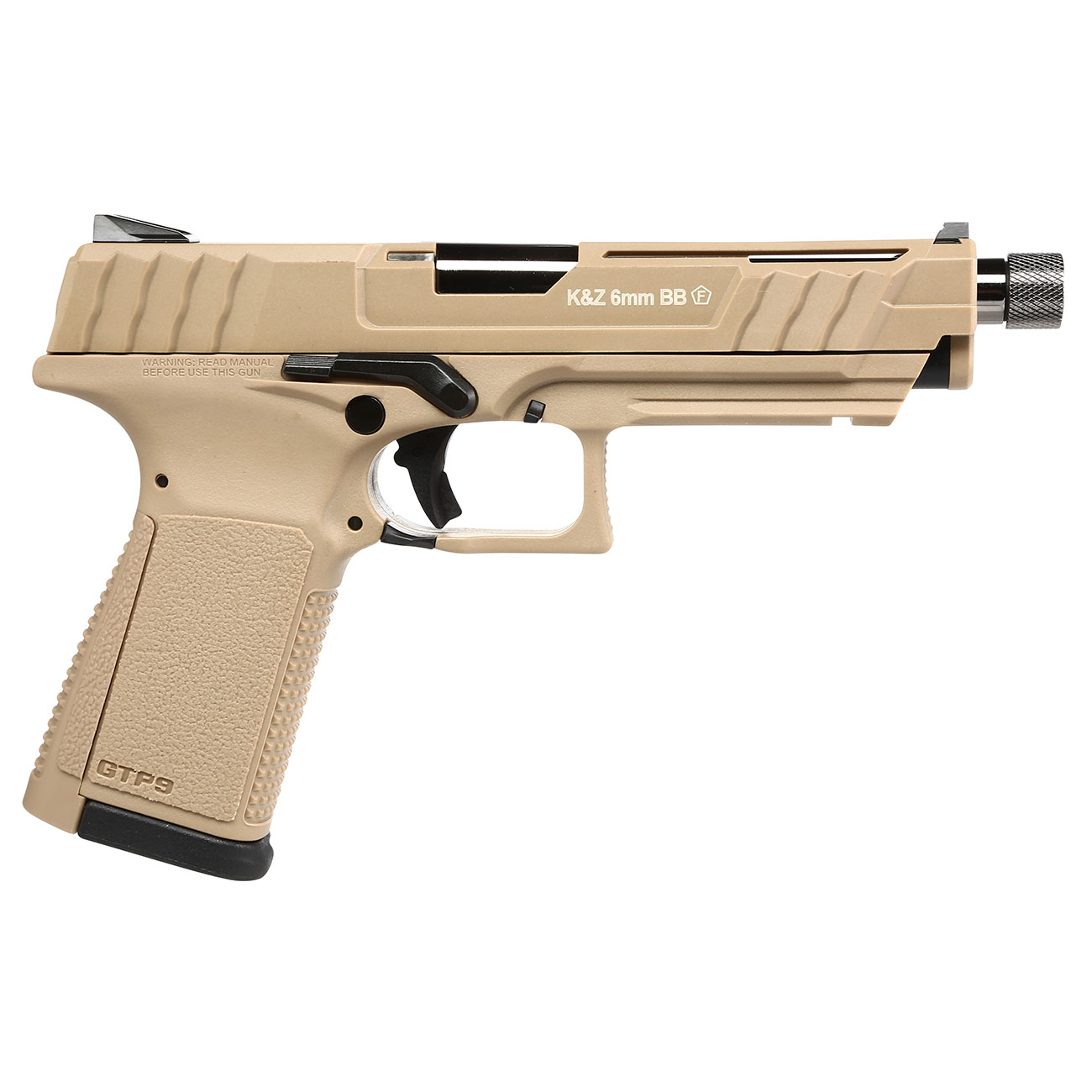 G&G GTP9 Polymer GBB 6mm BB Desert Tan inkl. Pistolenkoffer Bild 3