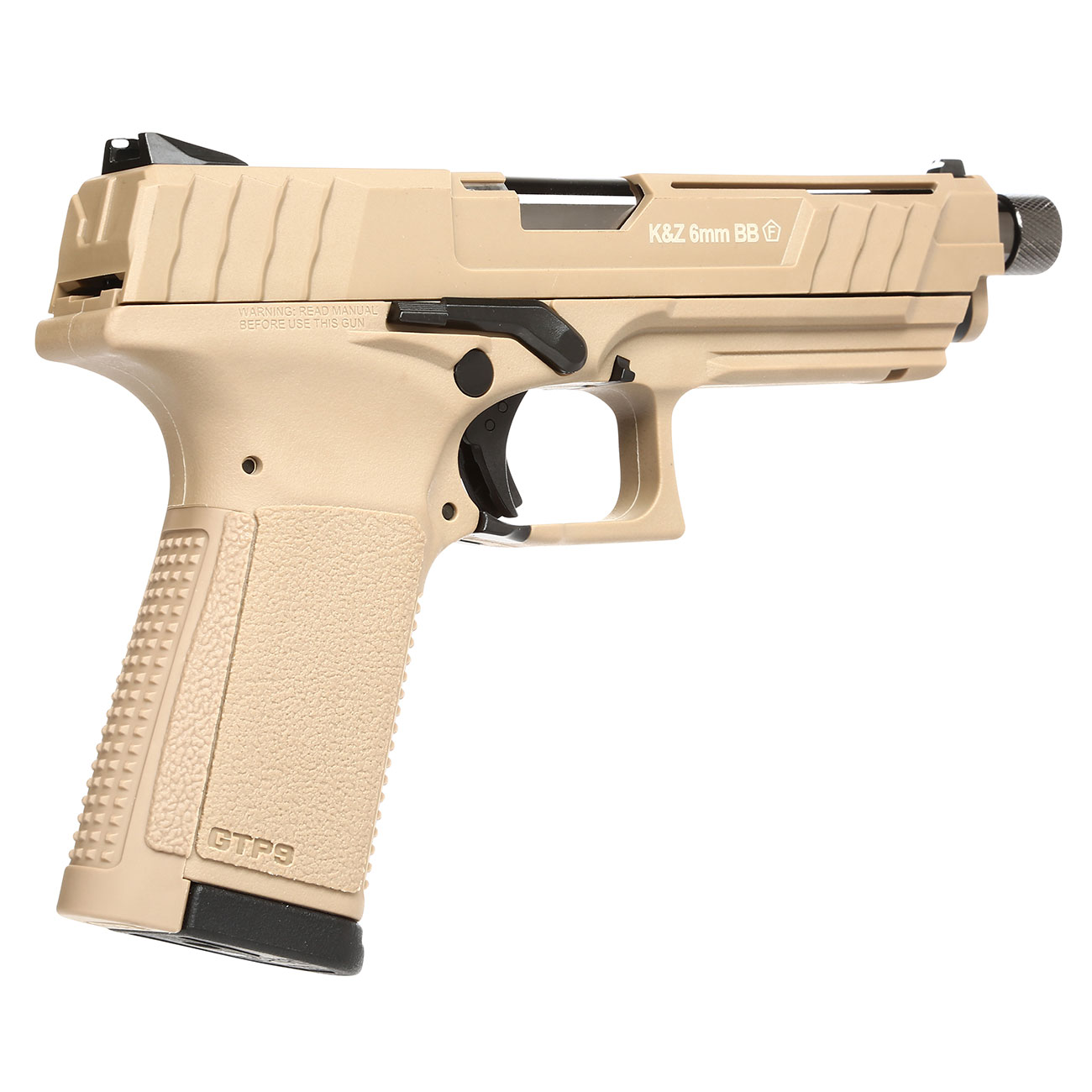 G&G GTP9 Polymer GBB 6mm BB Desert Tan inkl. Pistolenkoffer Bild 4