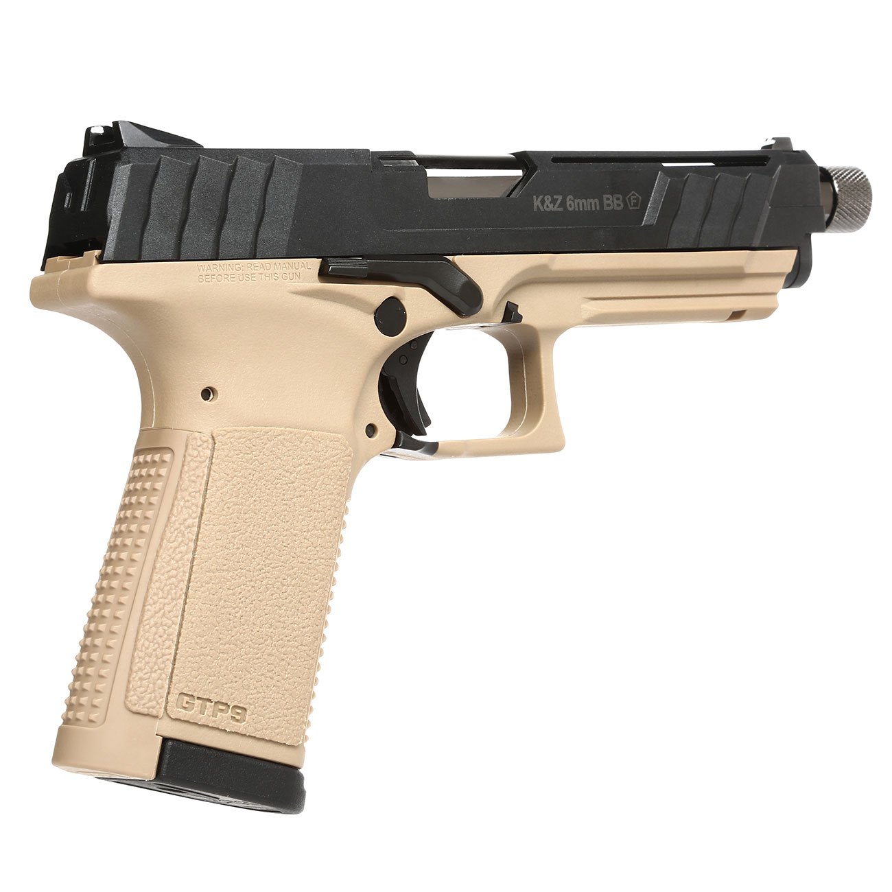 G&G GTP9 Polymer GBB 6mm BB Desert Tan / schwarz inkl. Pistolenkoffer Bild 4