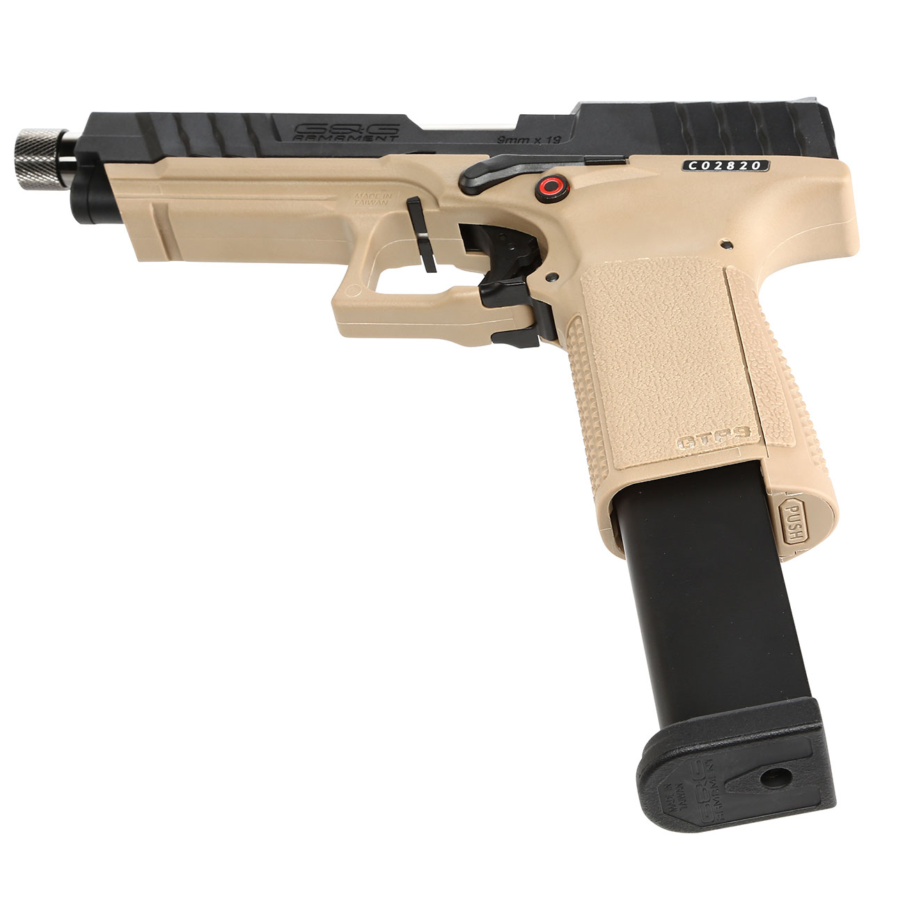 G&G GTP9 Polymer GBB 6mm BB Desert Tan / schwarz inkl. Pistolenkoffer Bild 6