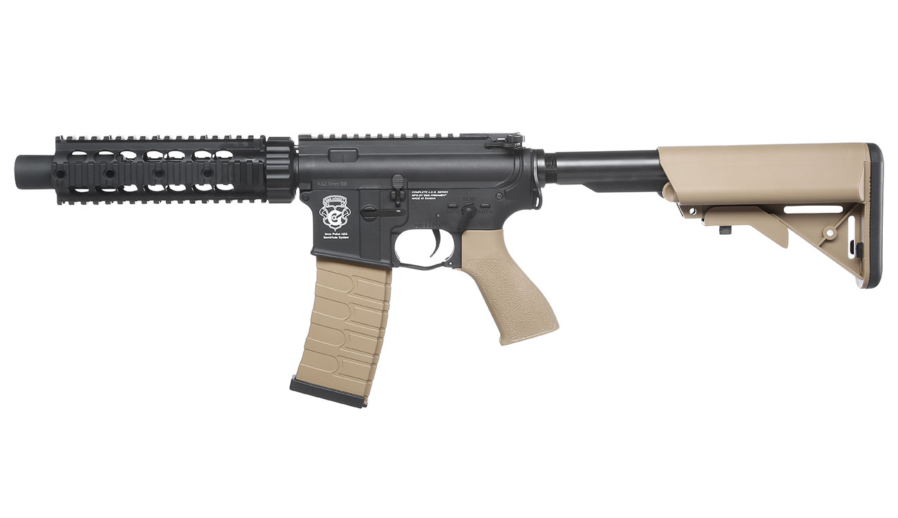 G&G GR4 CQB-S Mini BlowBack AEG 6mm BB schwarz / Desert Tan Bild 1