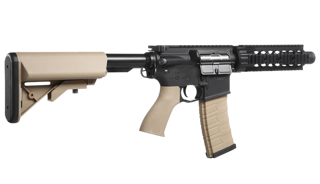 G&G GR4 CQB-S Mini BlowBack AEG 6mm BB schwarz / Desert Tan Bild 3