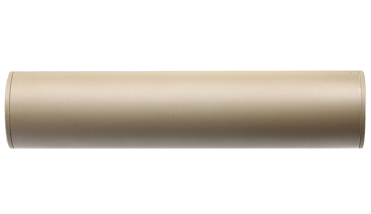 APS Sub-Sonic Aluminium Suppressor 150 x 33mm 14mm+ / 14mm- Desert Tan Bild 3