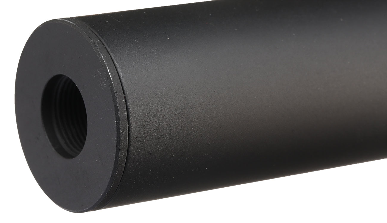 APS Sub-Sonic Aluminium Suppressor 150 x 33mm 14mm+ / 14mm- schwarz Bild 5