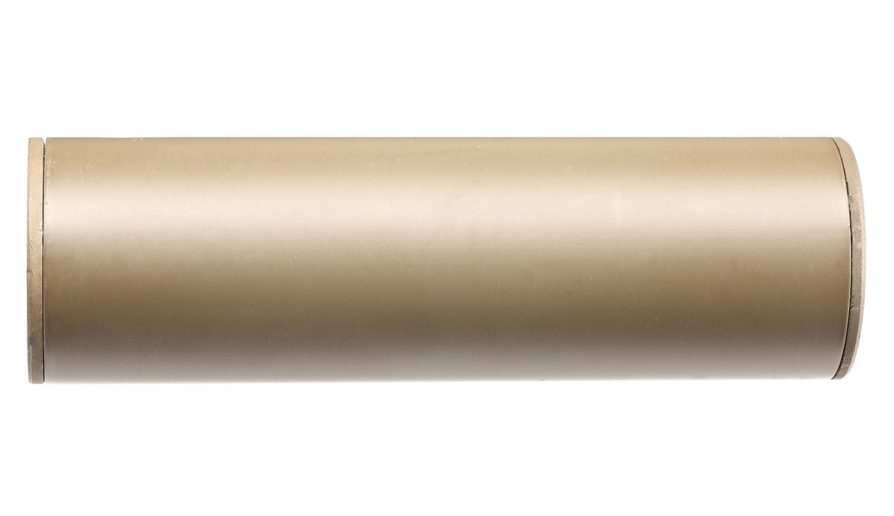 APS Sub-Sonic Aluminium Suppressor 110 x 33mm 14mm+ / 14mm- Desert Tan Bild 3