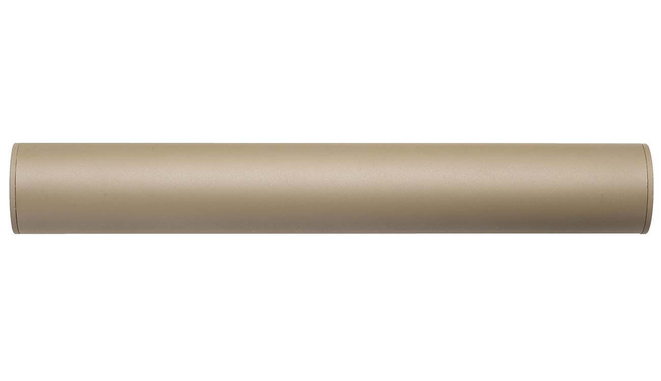 APS Sub-Sonic Aluminium Suppressor 230 x 33mm 14mm+ / 14mm- Desert Tan Bild 3
