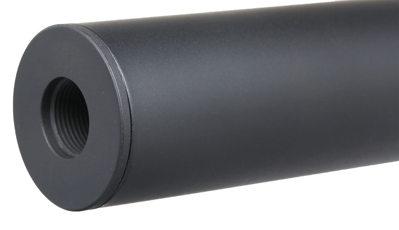 APS Sub-Sonic Aluminium Suppressor 190 x 33mm 14mm+ / 14mm- schwarz Bild 1