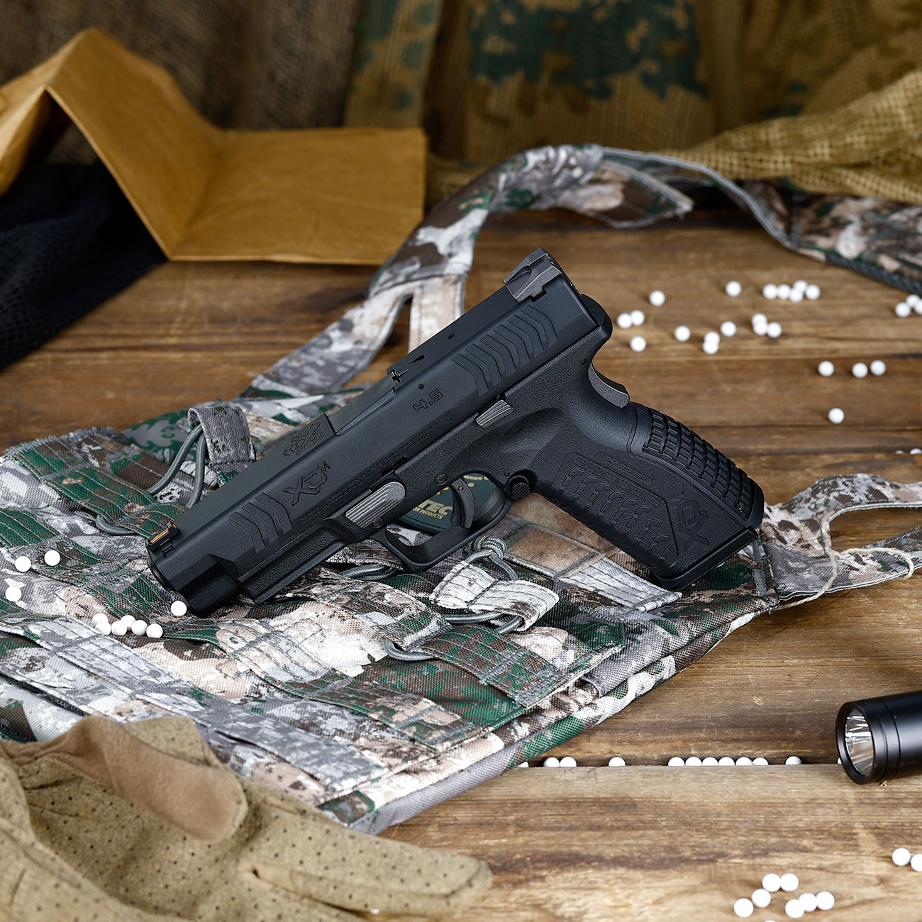 Wei-ETech Springfield Armory XDM 4.5 mit Metallschlitten GBB 6mm BB schwarz Bild 1