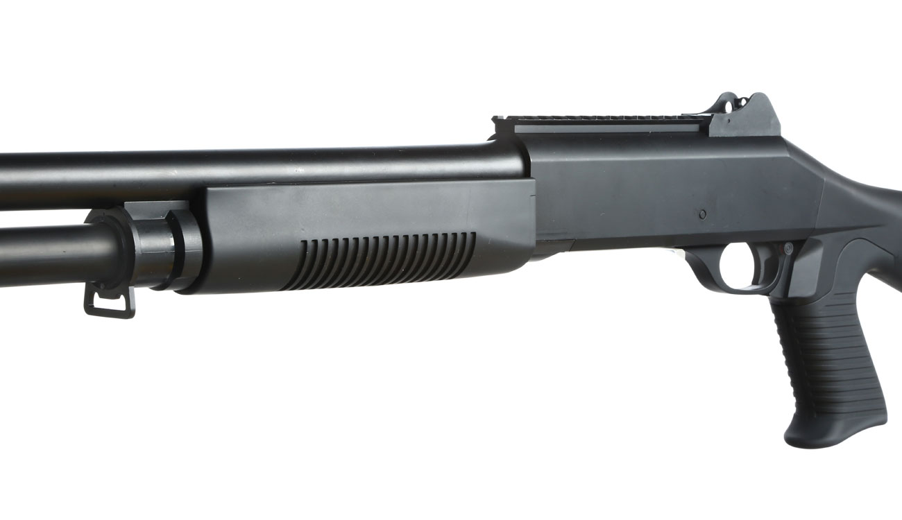 Nuprol Sierra Storm Alpha Tri-Barrel Shotgun Full Stock Polymer Springer 6mm BB schwarz Bild 6