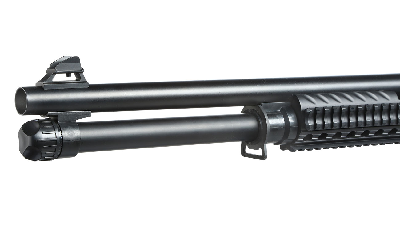Nuprol Sierra Storm Charlie Tactical Tri-Barrel Shotgun Vollmetall Springer 6mm BB schwarz Bild 5