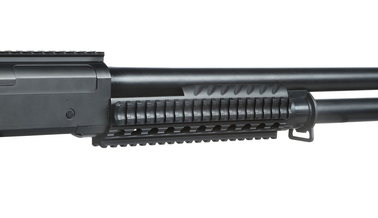 Nuprol Sierra Storm Charlie Tactical Tri-Barrel Shotgun Vollmetall Springer 6mm BB schwarz Bild 7