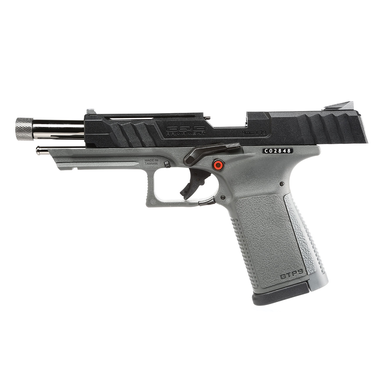 G&G GTP9 Polymer GBB 6mm BB grau / schwarz inkl. Pistolenkoffer Bild 2