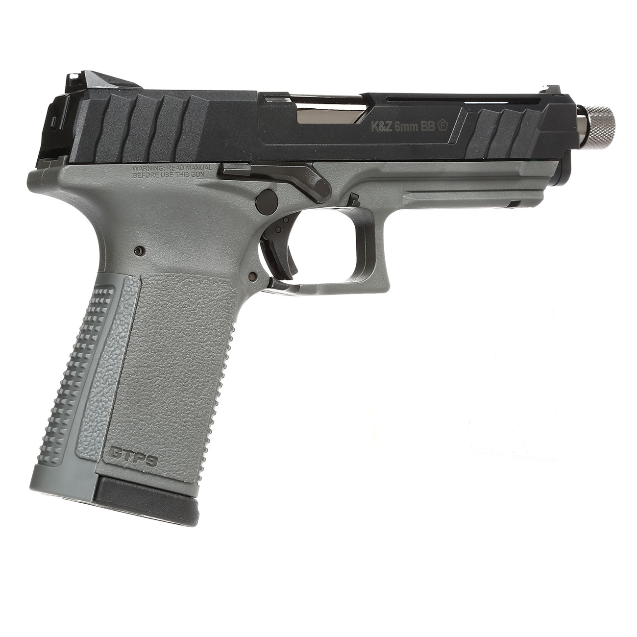 G&G GTP9 Polymer GBB 6mm BB grau / schwarz inkl. Pistolenkoffer Bild 4