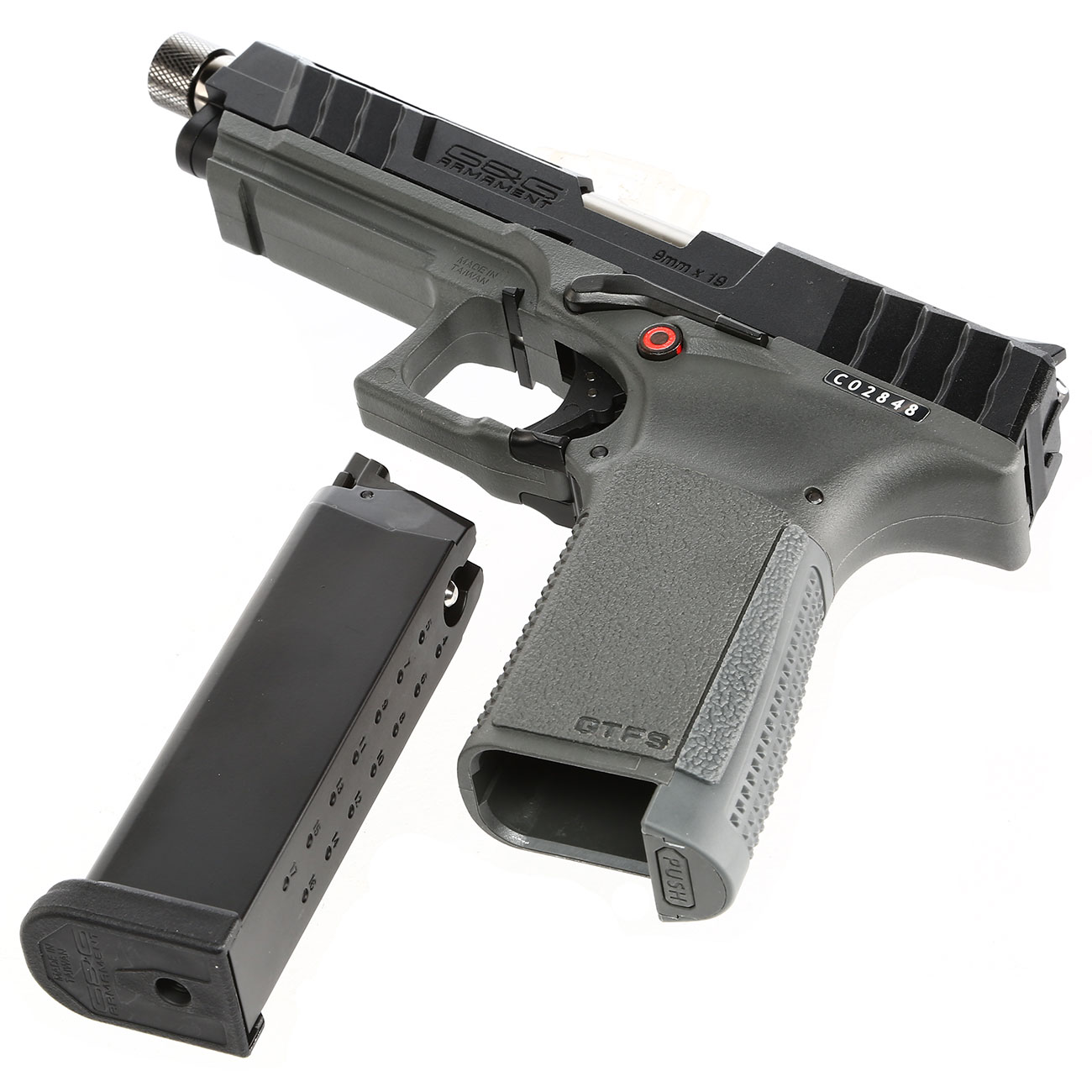 G&G GTP9 Polymer GBB 6mm BB grau / schwarz inkl. Pistolenkoffer Bild 5