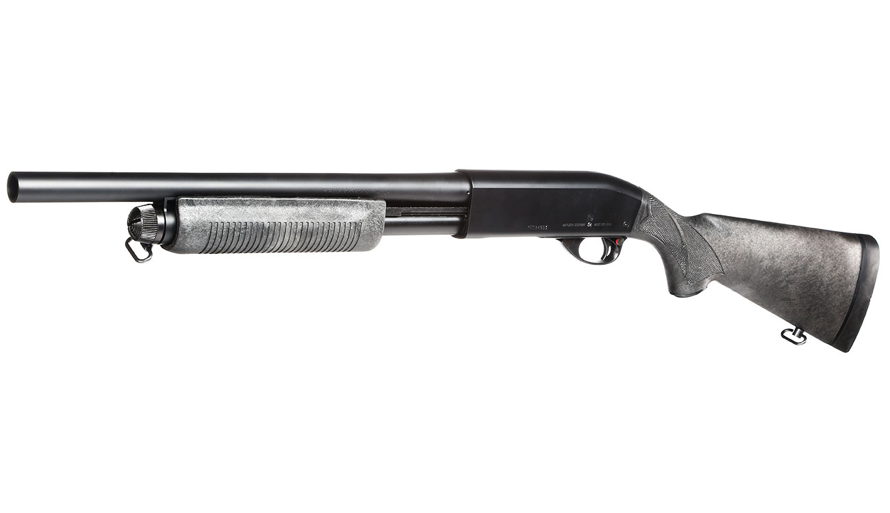 Maruzen M870 Standard Pump Action Gas Shotgun mit Hlsenauswurf 6mm BB schwarz
