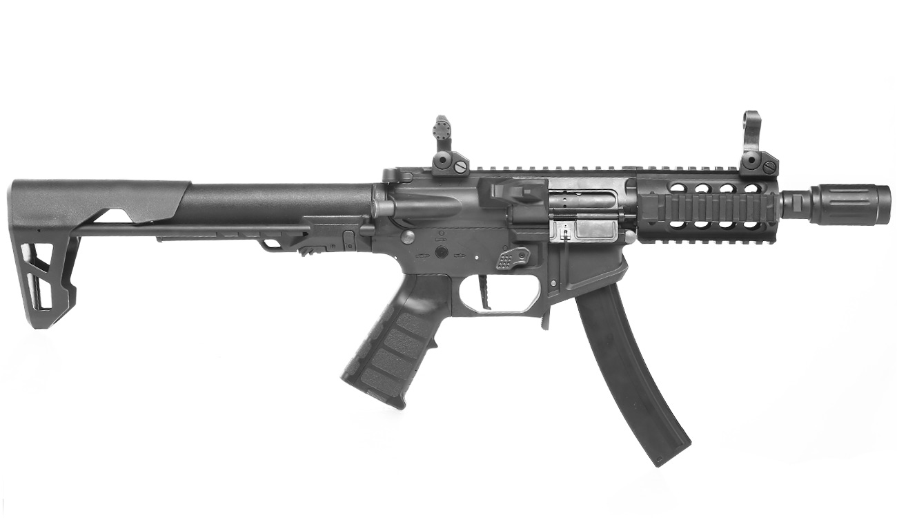 King Arms PDW 9mm SBR Shorty Polymergehuse S-AEG 6mm BB schwarz Bild 2